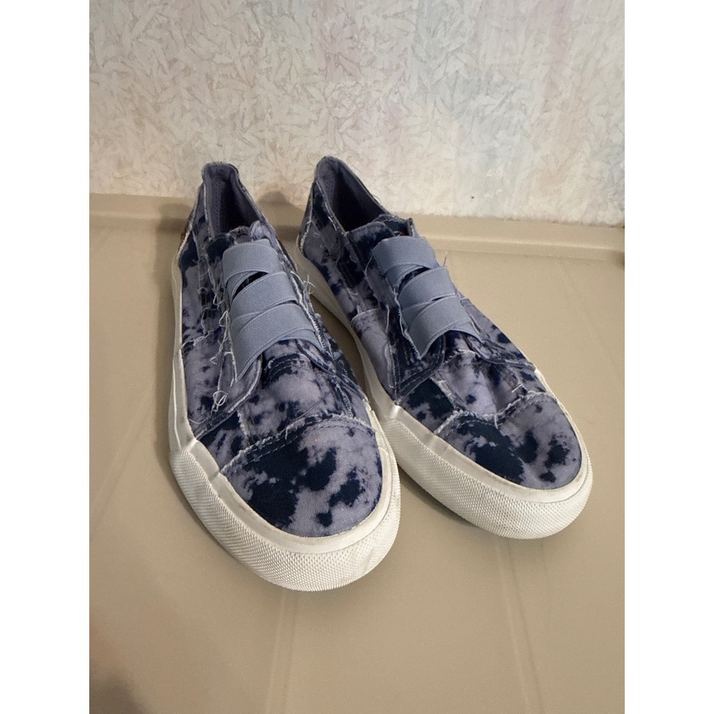 Blowfish Malibu Play Blue Tie Dye Slip On Canvas Sneakers Distressed ZS-0011